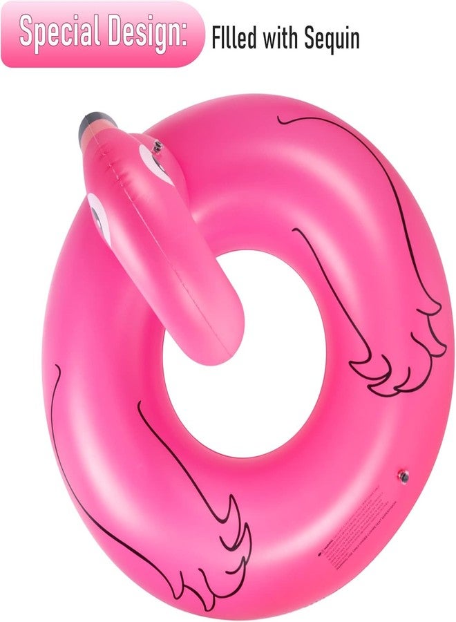 TRIVYOM Inflatable Flamingo Pool Float || 47" Flamingo Swim Tube Rings || Inflatable Floatie Tube || Blow Up Swim Ring, Outdoor Summer Pool Party Water Toy for Adults, Kids - 1Pcs - Image 5